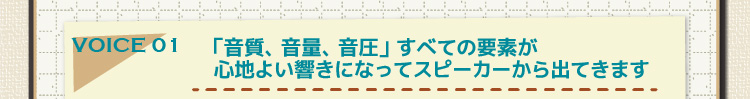 voice01 「音質、音量、音圧」すべての要素が心地よい響きになってスピーカーから出てきます